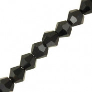 Faceted glass bicone beads 6mm Black